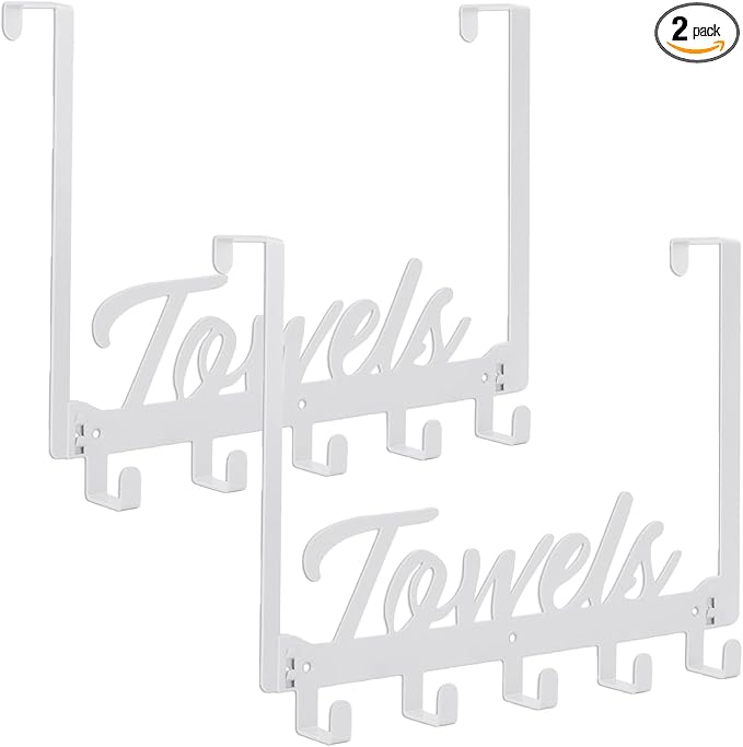 2 Pack Over The Door Hooks, Towel Rack by Azmoncy