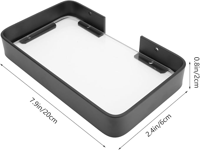 Black Bathroom Glass Shelf Bracket - Image 2