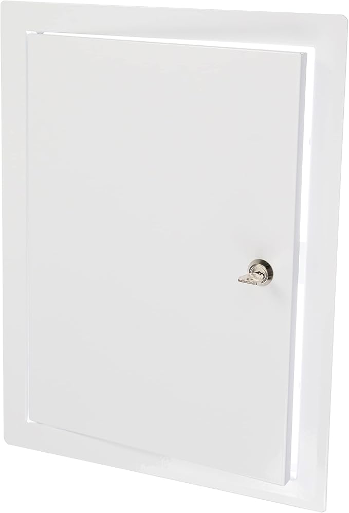 10" x 16" Lockable White Metal Access Panel by Unknown