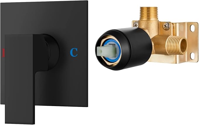 Airuida Square Single-Function Brass Faucet Shower Rough-in Valve Male Thread by Airuida