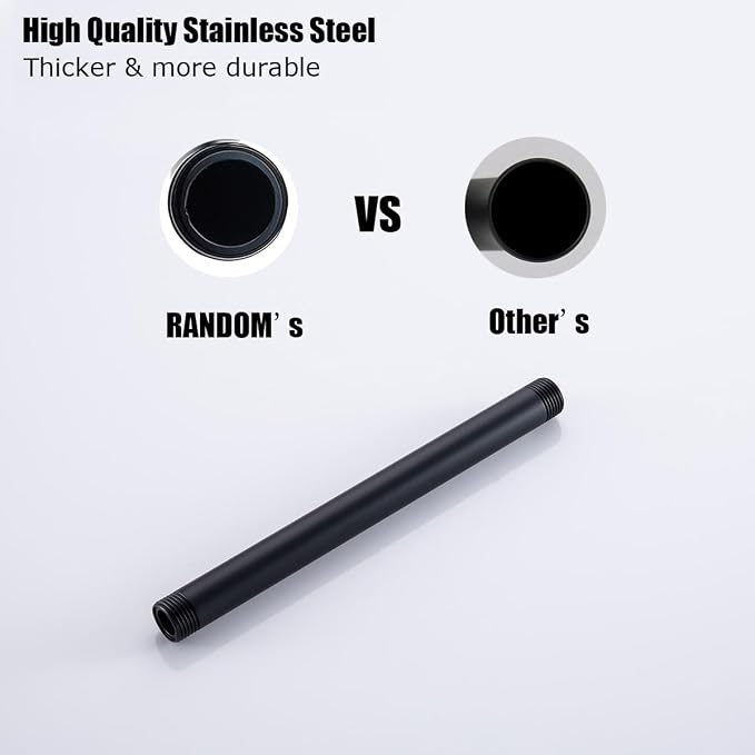 RANDOM Shower Arm with Flange, 8 Inches Ceiling Mount Shower Head Extension Arm - Image 7