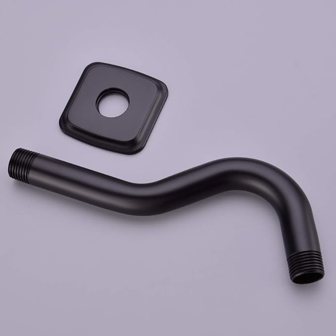 TRUSTMI Curved Shower Arm with Flange, 8-inch S-Shape Stainless Steel Top - Image 6