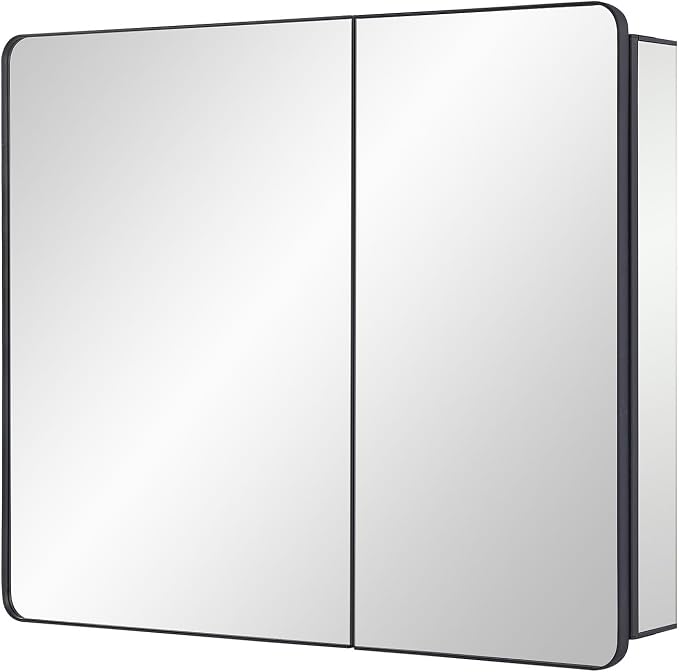 Black Bathroom Mirror Medicine Cabinet - Image 4
