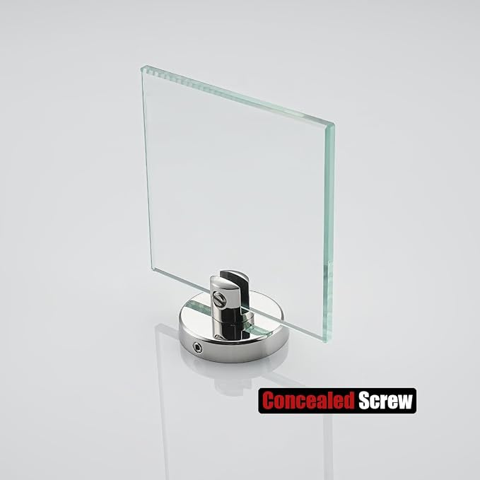 JQK Small Floating Glass Shelves Chrome, 4 Inch Display Ledges - Image 9