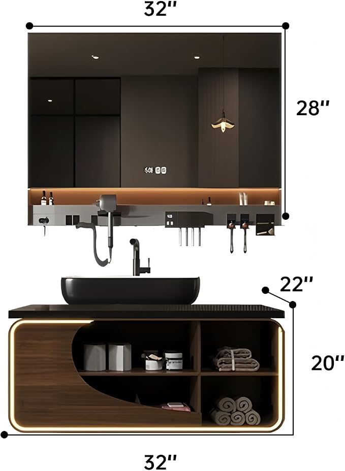 Single Sink Bathroom Vanity, Floating Modern Vanities - Image 2