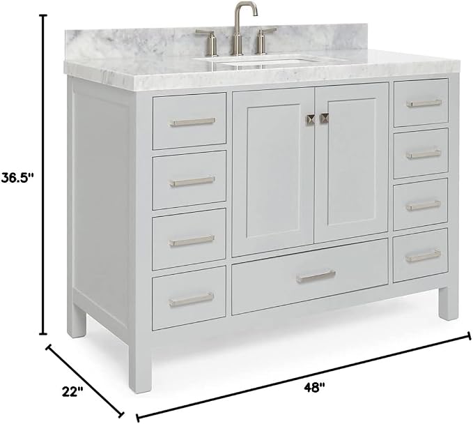 ARIEL Bathroom Vanity 48" Grey - Image 2