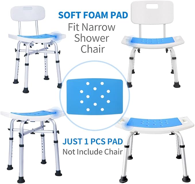 MINIVON Shower Chair Pad 9" x 14" Inch Bath Seat Cushion Anti Skid, Cover - Image 3