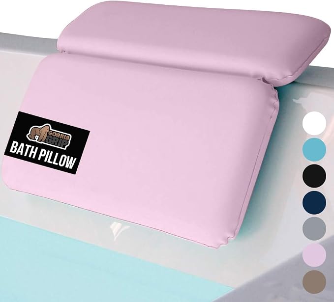GORILLA GRIP Bath Pillow for Tub, Improved Suction Cups, Luxury Bathtub Pillows by GorillaGrip