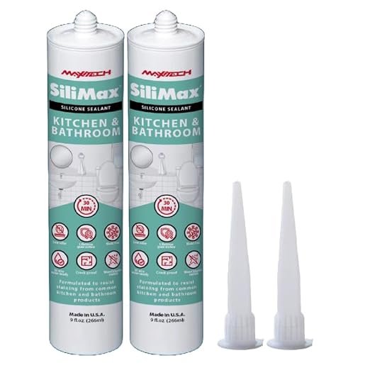 Kitchen & Bathroom Silicone Caulk – 100% Clear Silicone Sealant Waterproof by SILIMAX