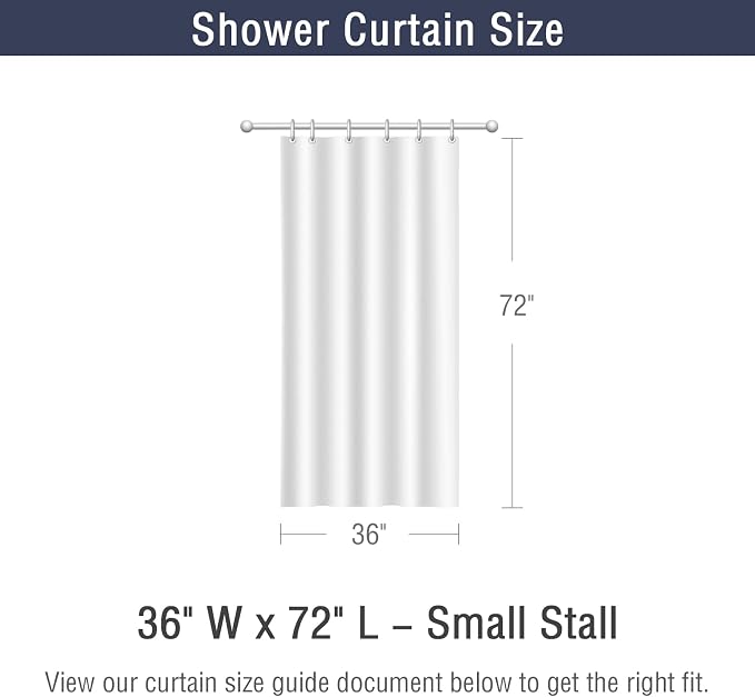 Gibelle Small Stall Shower Curtain 36 x 72, Narrow Grey Ombre Shower Curtain - Image 7