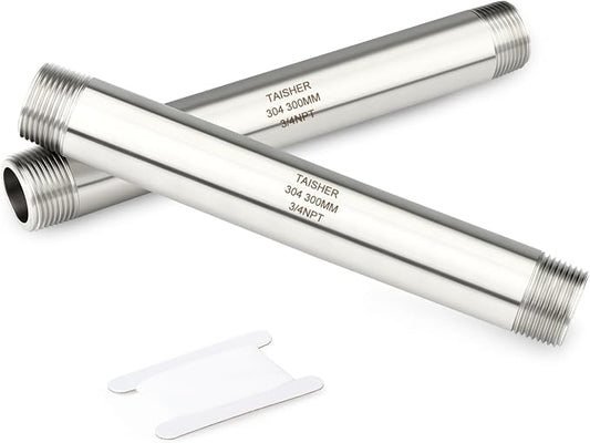 TAISHER 2PCS Stainless Steel Pipe Fittings, 3/4" NPT Male x 3/4" NPT Male by TAISHER