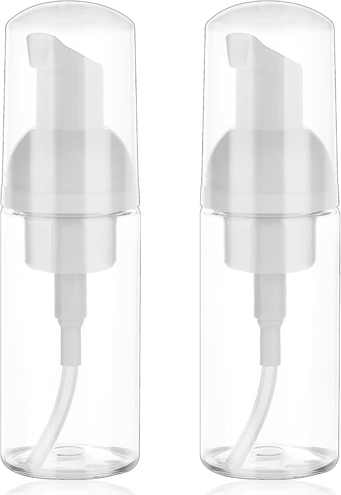 2 Pack Foam Pump Bottle Travel Small Size Mousse Foam Soap Dispenser Mini Empty by Mozeat+Lens