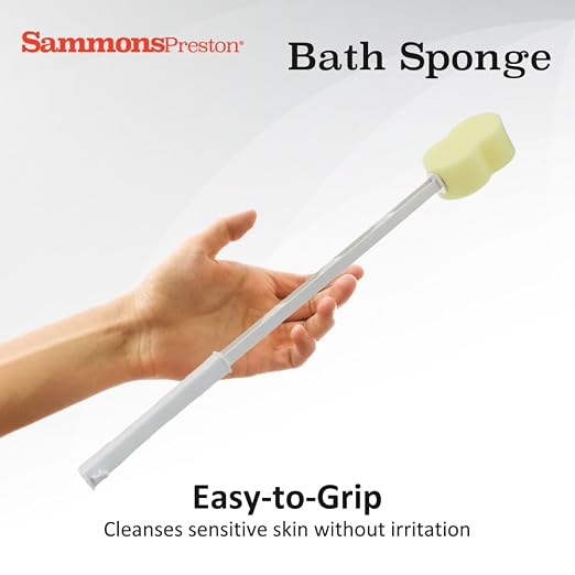Sammons Preston Bath Sponge, Lightweight Long Handled Washer and Scrubber - Image 5