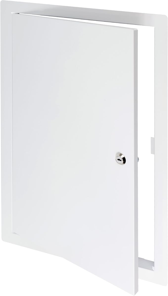12" x 20" Lockable White Metal Access Panel. Service Shaft Door Panel by Unknown