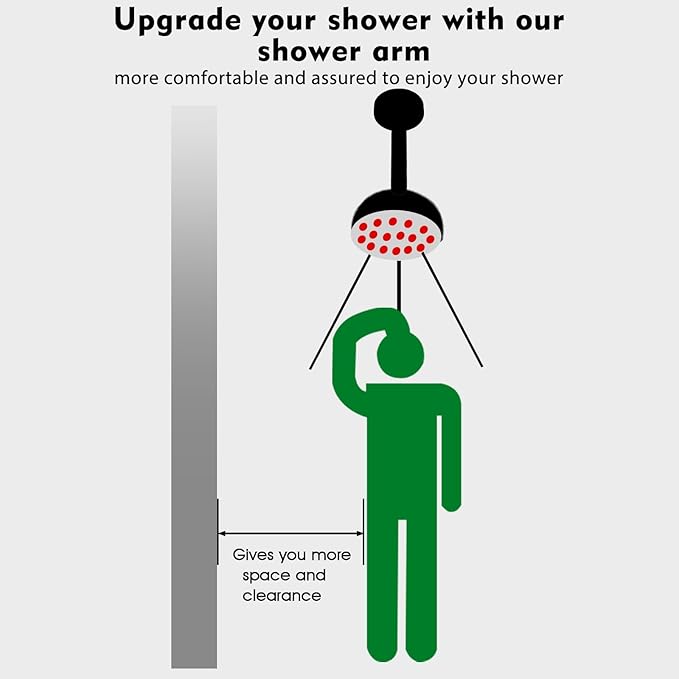 3 Inch Shower Arm with Flange and Stabilizer Bracket, Ceiling Mount Replacement - Image 7