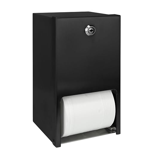 Matte Black 2 Roll Stainless Steel Commercial Toilet Paper Dispenser, Heavy by Stardrix