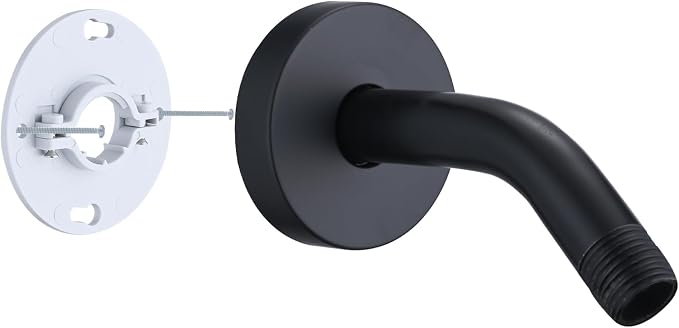 6 Inch Shower Arm with Flange and Stabilizer Bracket, Wall Mounted Shower Pipe by RAINREVIVE