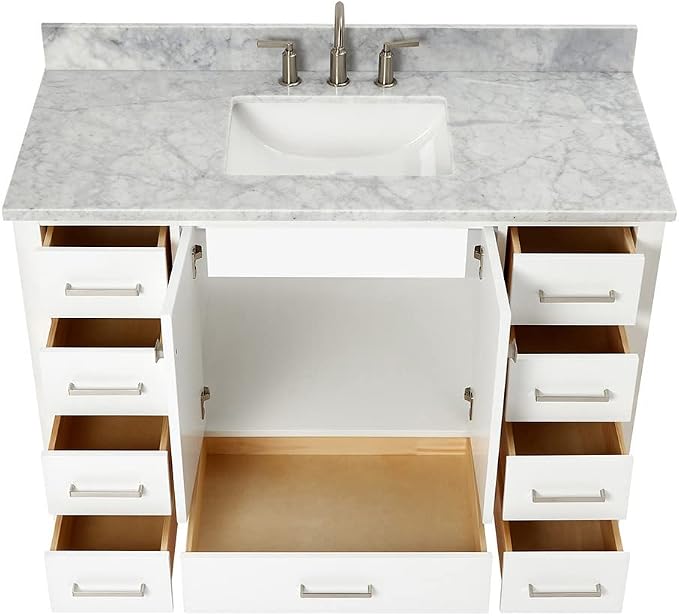 ARIEL 49" White Bathroom Vanity - Image 7