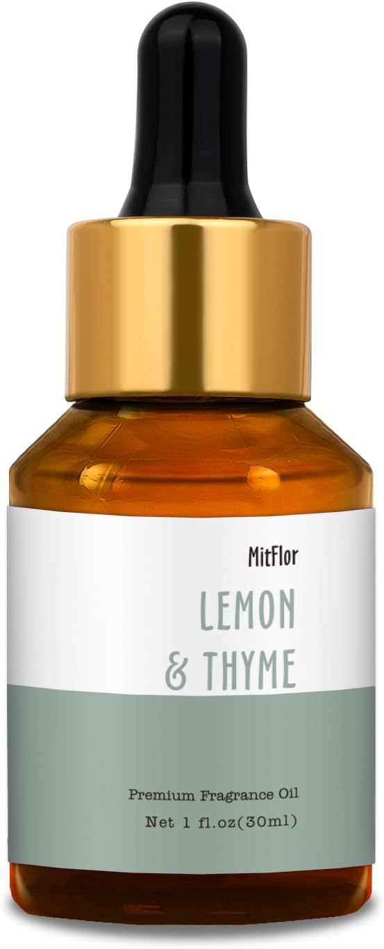 Lemon & Thyme Fragrance Oil, MitFlor Single Scented Oil, Large Size Premium by MitFlor