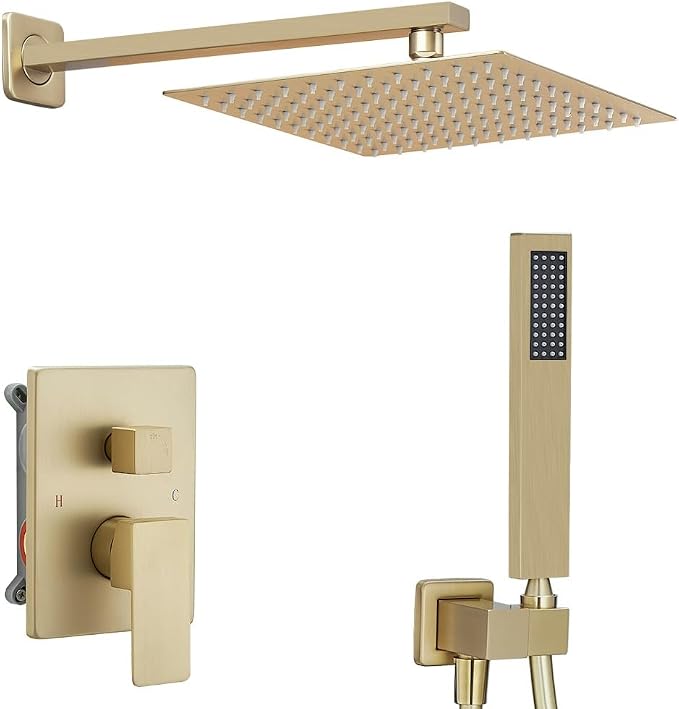 Shower Faucet Set System 10 Inch Shower Head High Pressure Handheld Spray Combo by ANNAZOMBATHROOM