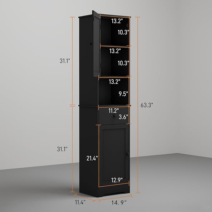 Tall Bathroom Cabinet, Storage Cabinet - Image 3