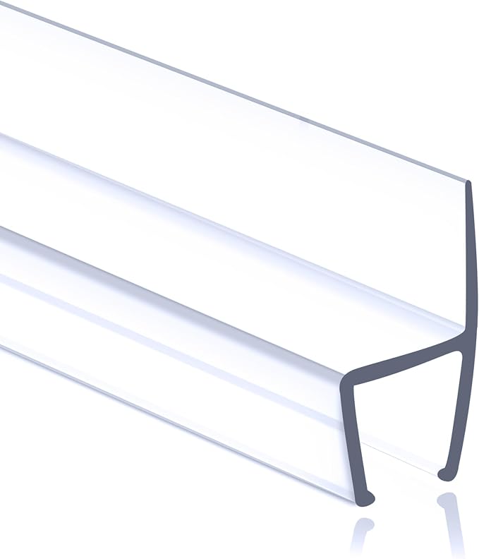 1/4" Frameless Shower Door Seal – H-Type 8 Ft. Ultra-Clear Bottom & Side Drip by GASHardware