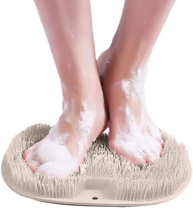 Silicone Shower Foot Scrubber Mat, 2025 Upgraded Exfoliating Bath Pad by ASFANST