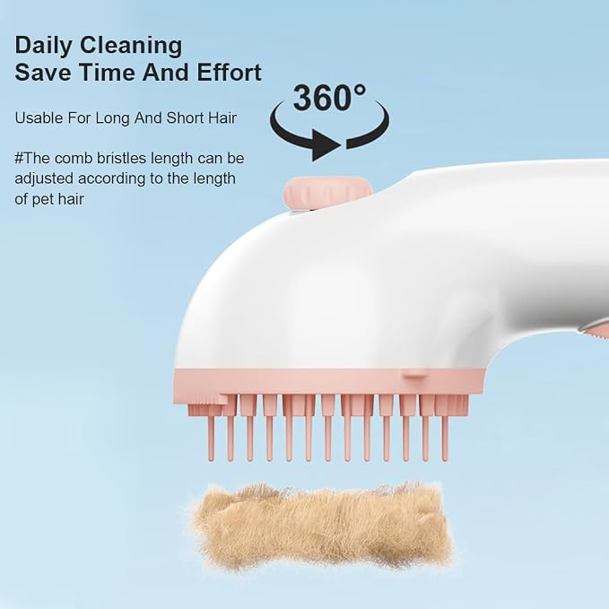 Dog Bath Brush, Scrubber Soft Silicone Head Pet Bathing Massage Brush Long - Image 2