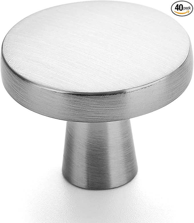 Ravinte 40 Pack Drawer Pulls 1-1/4 Inch Kitchen Cabinet Knobs Brushed Nickel by Ravinte