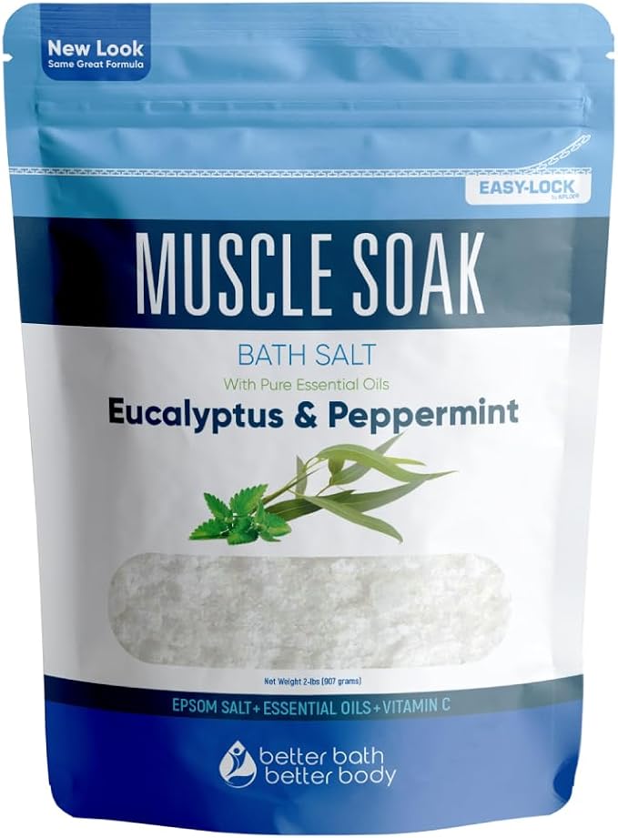 Muscle Soak Bath Salt 32 Ounces Epsom Salt by BetterBathBetterBody