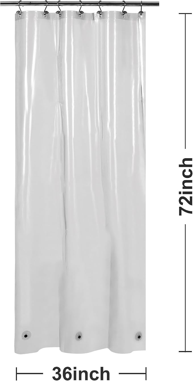 Barossa Design Clear Black Stall Shower Curtain Liner - Image 7