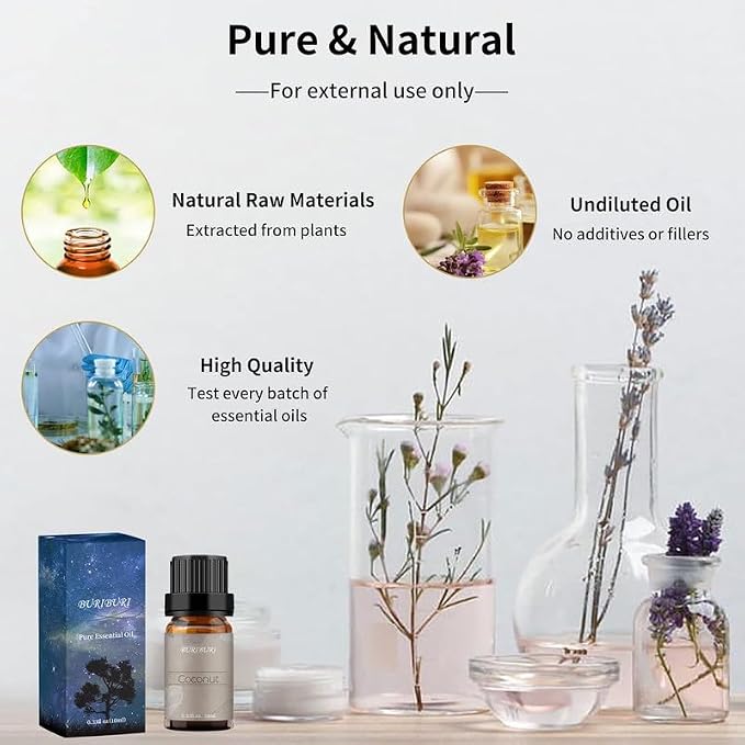 BURIBURI Vanilla Essential Oil and Coconut Oil Essential Oil, 100% Pure - Image 5