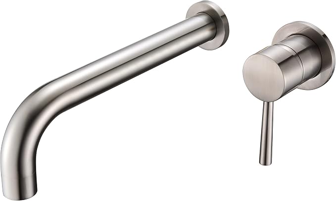 SUMERAIN Bathroom Brushed Nickel Wall Mount Tub Faucet Single Lever Handle by SUMERAINFAUCETS