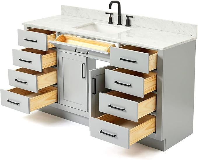 ARIEL Bathroom Vanity 61" Grey - Image 4