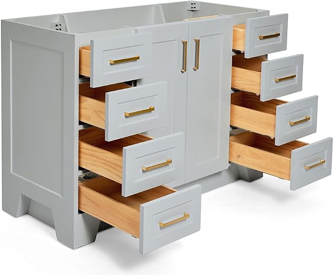 ARIEL 48" Grey Bathroom Vanity Base Cabinet, Single Sink Configuration - Image 4