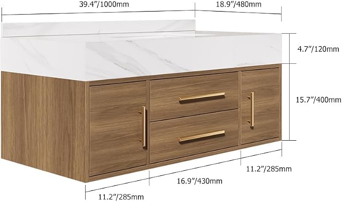 homary 39.4" Bathroom Vanity - Image 2