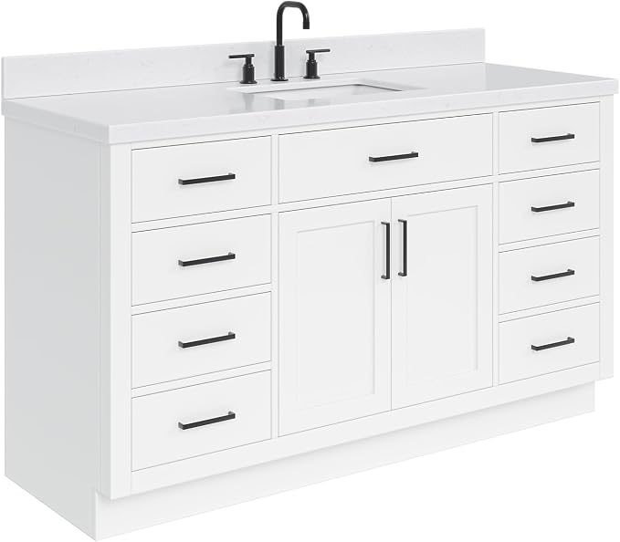 ARIEL Hepburn 60" White Bathroom Vanity - Image 9