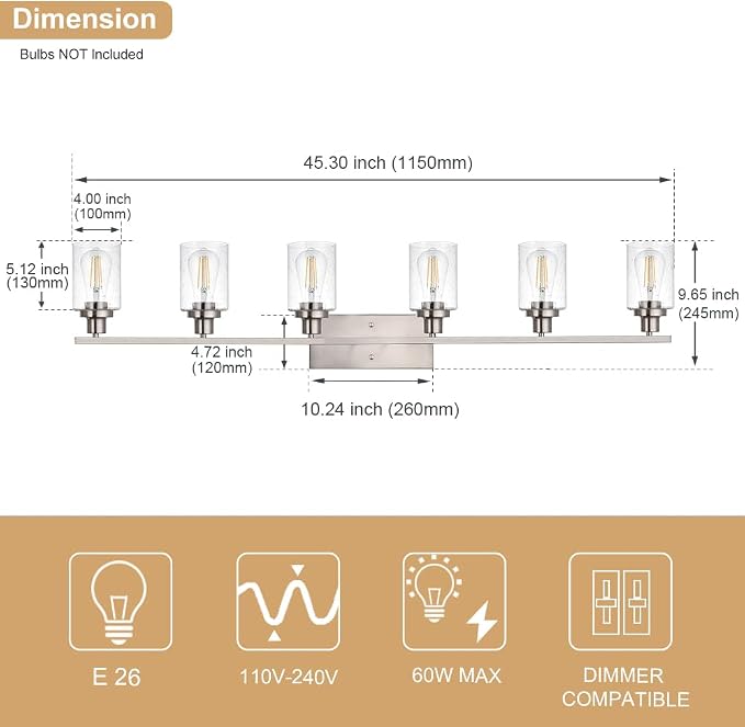 6-Lights Bathroom Vanity Light Fixtures - Image 4