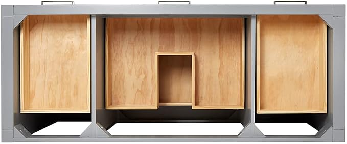 ARIEL Bristol 54" Grey Bathroom Vanity Base Cabinet, Single Sink Configuration - Image 7