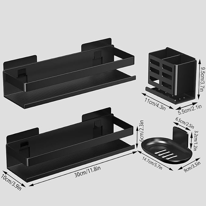 Shower Caddy, Shower Shelf 4 Pack - Image 2