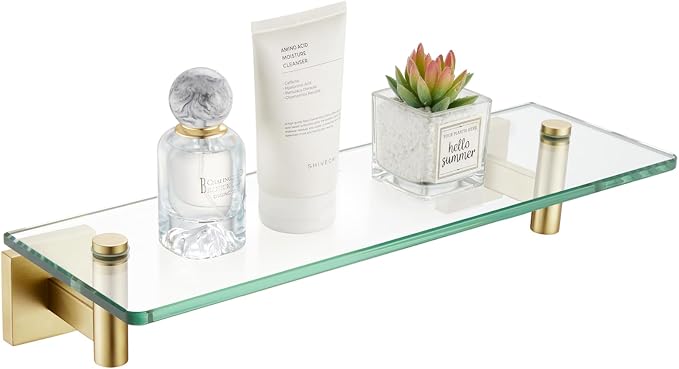 KOKOSIRI Wall Shelves Floating Shelf 12'' Stainless Steel Bathroom Hardware by KOKOSIRI