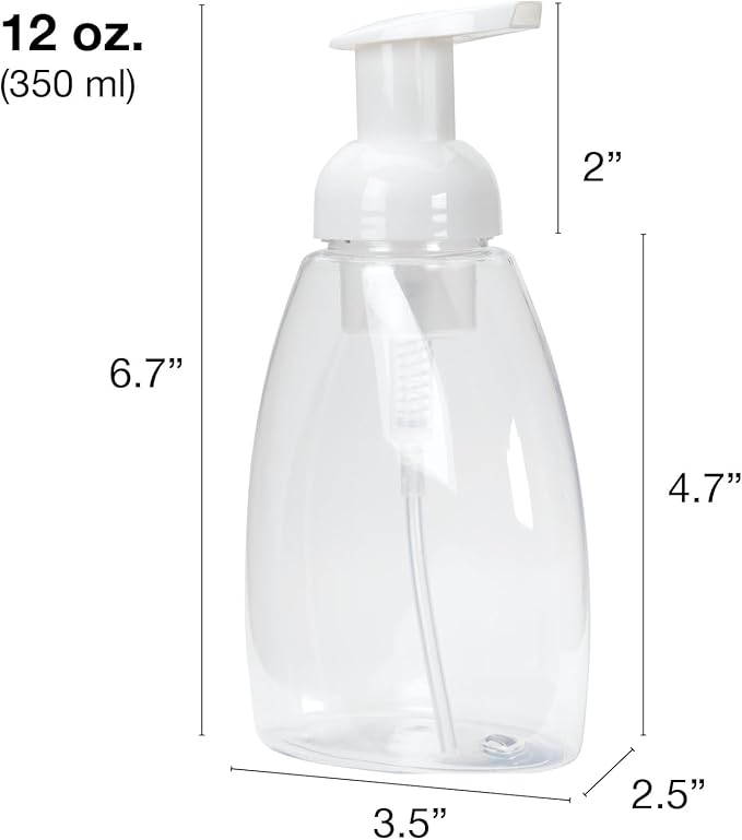 Ginger Lily Farms Foaming Soap Dispenser, Refillable Plastic Pump Bottles - Image 2