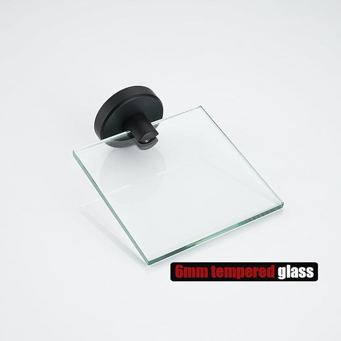 JQK Small Floating Glass Shelves Black, 4 Inch Display Ledges - Image 8