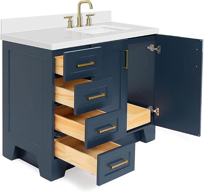 ARIEL Taylor 43 Inch Blue Bathroom Vanity - Image 8
