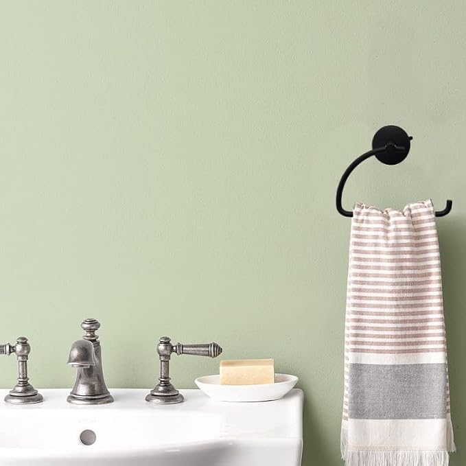 DGYB Suction Cup Hand Towel Ring Black Hand Towel Holder - Image 5