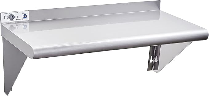 Profeeshaw NSF Stainless Steel Shelf 12” x 24”, 230 lb Commercial Shelves Wall by Profeeshaw