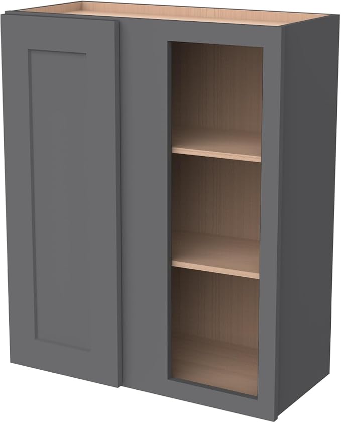 Solid Hardwood Wall Blind Corner Cabinets, Adjustable Shelves, Soft-Close Doors by HCIOANHomecabinetseries