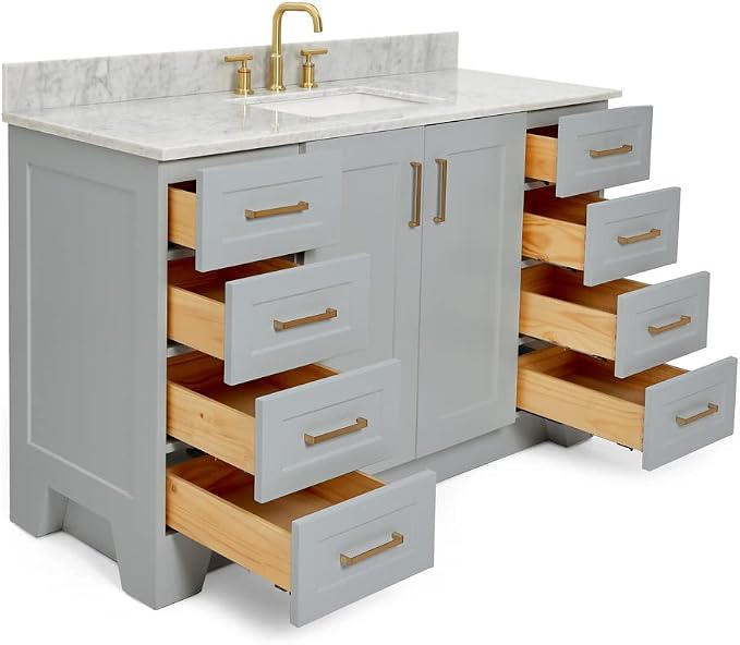 ARIEL 55" Grey Bathroom Vanity - Image 4