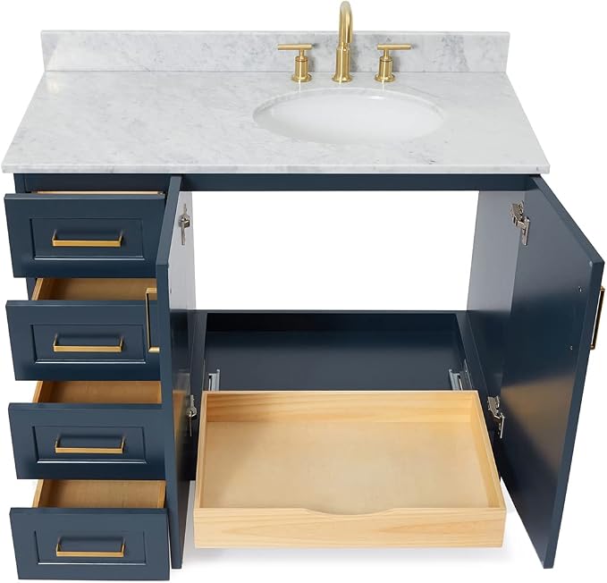 ARIEL Taylor 43 Inch Blue Bathroom Vanity - Image 4