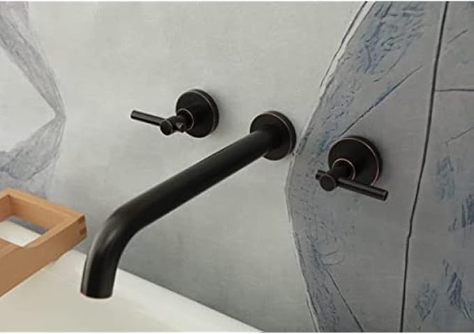 Wall Mount Tub Filler，Two Handle Bathtub Faucet, Extra Long Spout Reach by KOTTISAARI